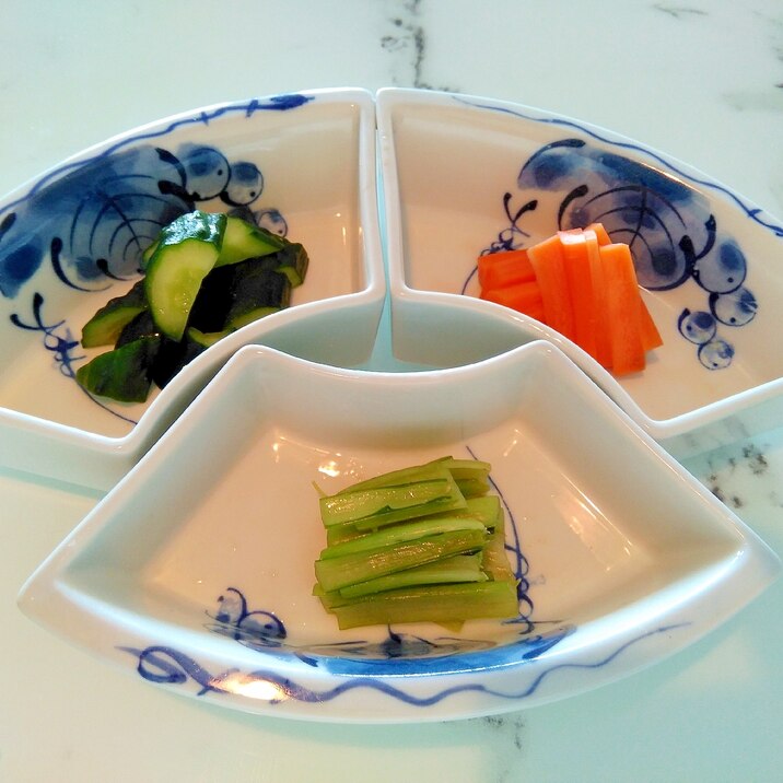 ご飯のお供におつまみに❣定番野菜糠漬け3種夏編